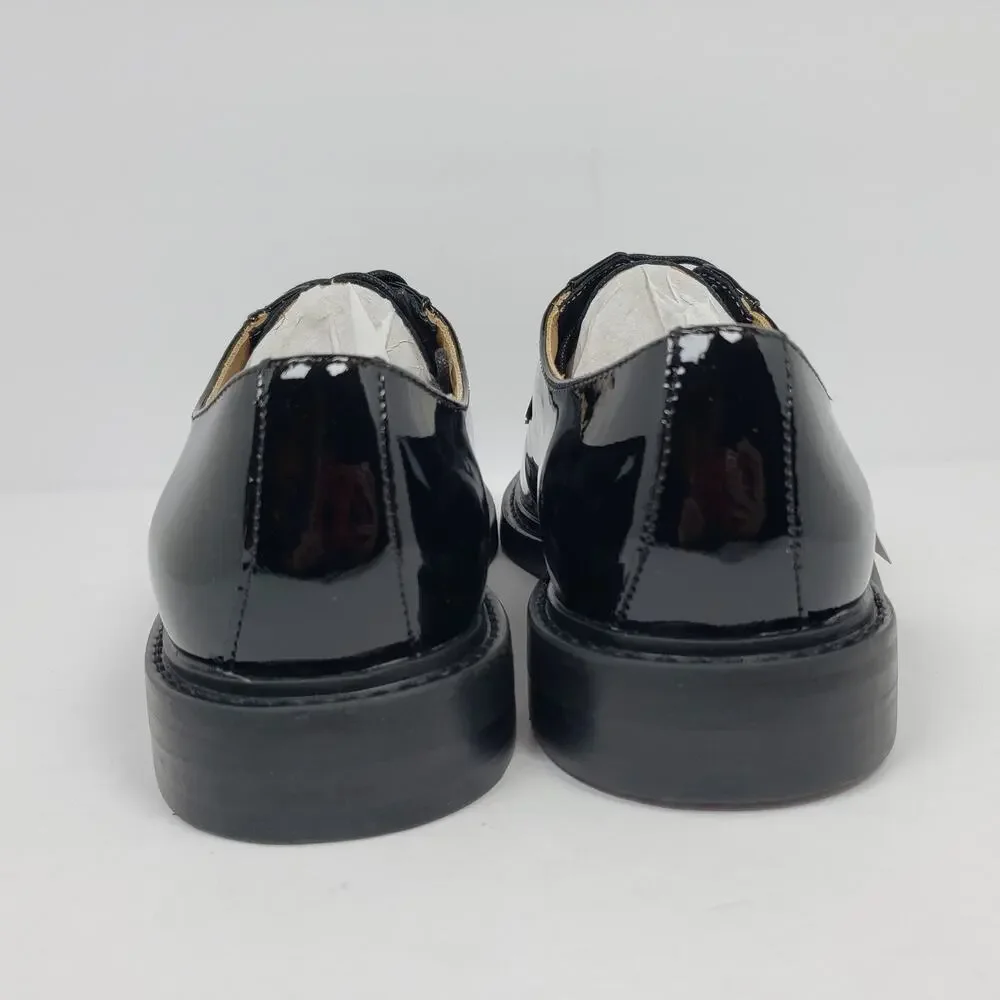 H&M Premium Mens Size EU 40 US 7.5 Black Patient Leather Dress Oxford Shoes